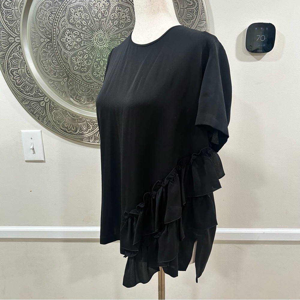 NWT $645 Max Mara Briose short sleeve silk ruffle blouse - Size 6 - Picture 6 of 9